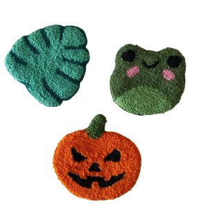 Innermor Halloween Handmade ghost pumpkin Tufted Cup Coasters Mini Mug Rug All Saints' Day Festival table decor cup mat