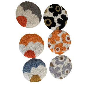 Innermor Halloween Handmade ghost pumpkin Tufted Cup Coasters Mini Mug Rug All Saints' Day Festival table decor cup mat