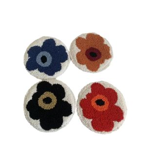Innermor Halloween Handmade ghost pumpkin Tufted Cup Coasters Mini Mug Rug All Saints' Day Festival table decor cup mat
