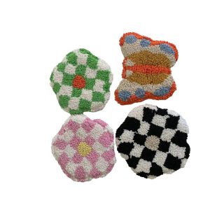 Innermor Halloween Handmade ghost pumpkin Tufted Cup Coasters Mini Mug Rug All Saints' Day Festival table decor cup mat