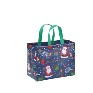 Eco-friendly Foldable Reusable Non Woven Fabric PP Laminated Christmas Rustic Totes Shopping Bags
