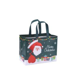 Eco-friendly Foldable Reusable Non Woven Fabric PP Laminated Christmas Rustic Totes Shopping Bags